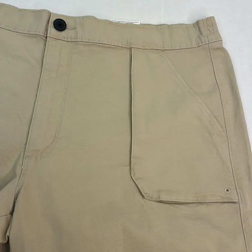 Saint John’s Bay tan elastic waist shorts size 42 NWT